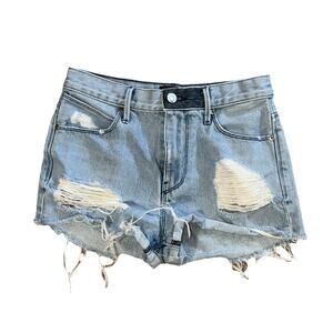 RTA Ace Cut Offs Sz 25 Denim Shorts Jean Distressed Light Wash High Rise Cotton